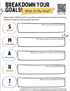 Screenshot of the SMART goal worksheet.