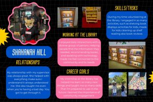 A poster created by DLCTE student Shahanah Hill detailing her experience in the progam